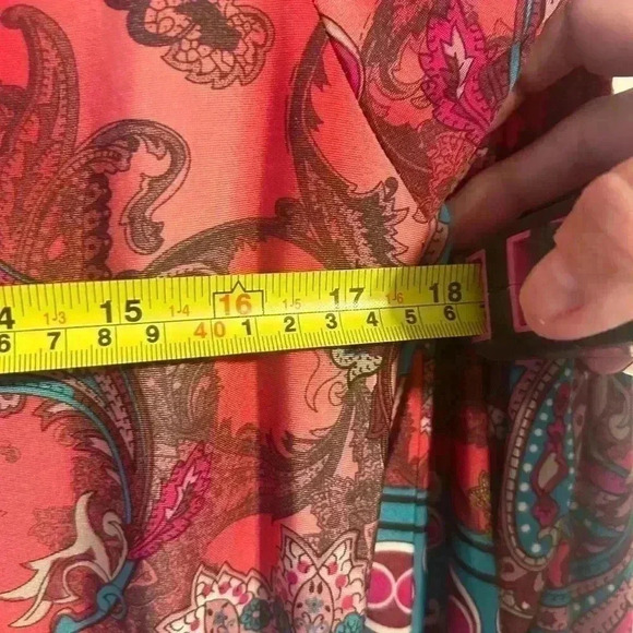 Plus size 16/18 Boutique style Paisley dress red/pink/ turquoise - Picture 4 of 5